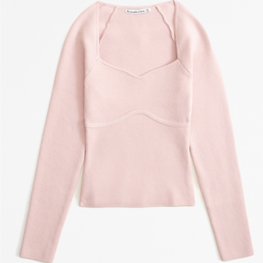 Abercrombie & Fitch sweetheart ribbed corset top sweater pink xs NWT